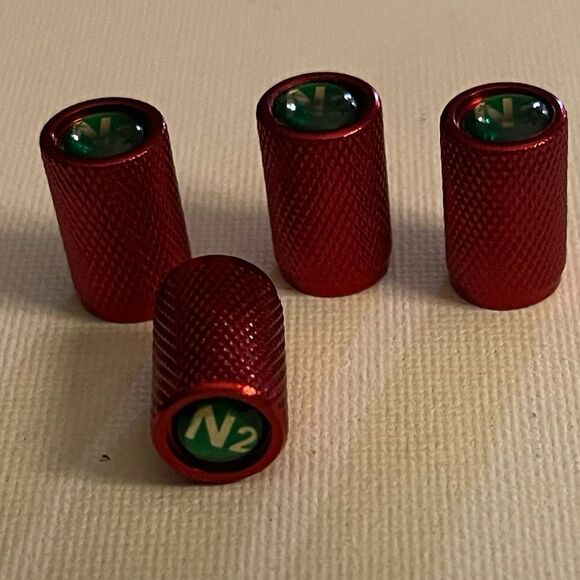 N2 Nitrogen valve Stem caps in Red set of 4 NWT - Picture 2 of 5